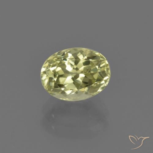 1.73ct Натуральный Бледно-кремово-желтый Силлиманит, Овал, VVS-VS