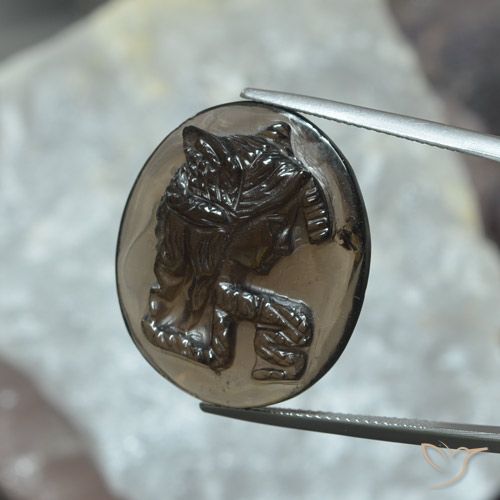 28.30ct Натуральный Коричневый Дымчатый кварц, Овал, Полупрозрачный