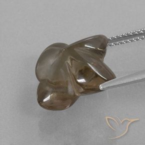 7.84 карата, натуральный Коричневый Дымчатый кварц, Огранка Цветок, Полупрозрачный