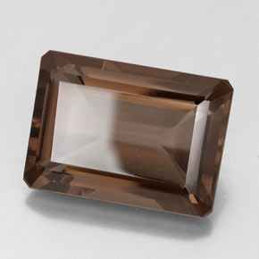 14.50 карата, натуральный Коричневый Дымчатый кварц, Изумрудная огранка, VVS-VS