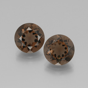  карата, натуральный Коричневый Дымчатый кварц, Огранка Круг, Чистота VVS