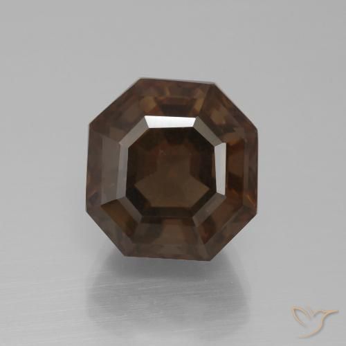 9.02ct Натуральный Умбер Браун Дымчатый кварц, Изумрудная огранка, Чистота VS
