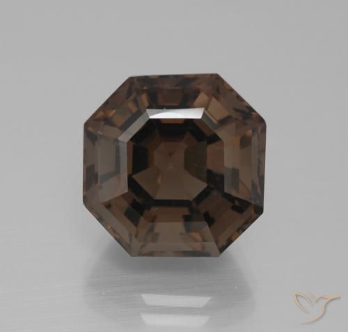 10.20ct Натуральный Умбер Браун Дымчатый кварц, Изумрудная огранка, VVS-VS