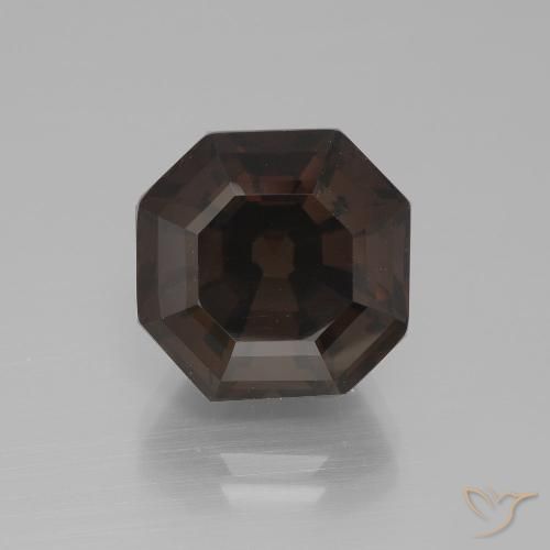 8.77ct Натуральный Темно-коричневый Дымчатый кварц, Изумрудная огранка, VVS-VS