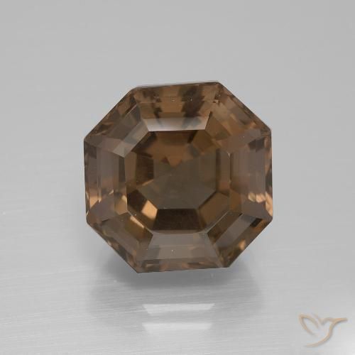 8.89ct Натуральный Шоколадно-коричневый Дымчатый кварц, Изумрудная огранка, VVS-VS
