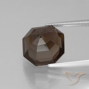 8.10 карата, натуральный Коричневый Дымчатый кварц, Октагон / Изумрудная Огранка, Чистота VS