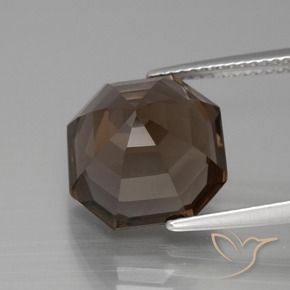 7.95 карата, натуральный Коричневый Дымчатый кварц, Октагон / Изумрудная Огранка, VVS-VS