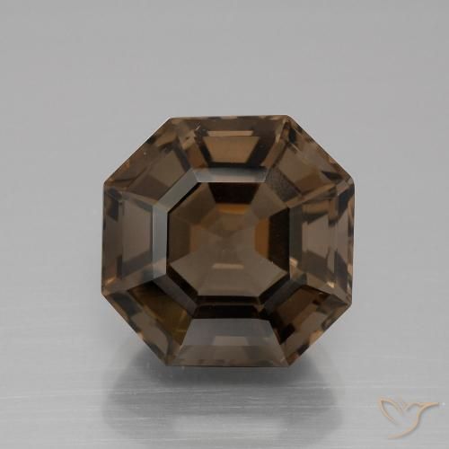 7.23ct Натуральный Шоколадно-коричневый Дымчатый кварц, Изумрудная огранка, Чистота VS