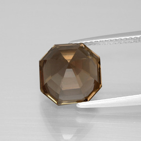 Натуральный шоколадно-коричневый дымчатый кварц 4,60 карата изумрудная огранка, чистота VS