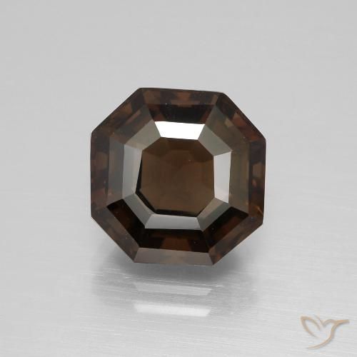 4.79ct Натуральный Умбер Браун Дымчатый кварц, Изумрудная огранка, VVS-VS