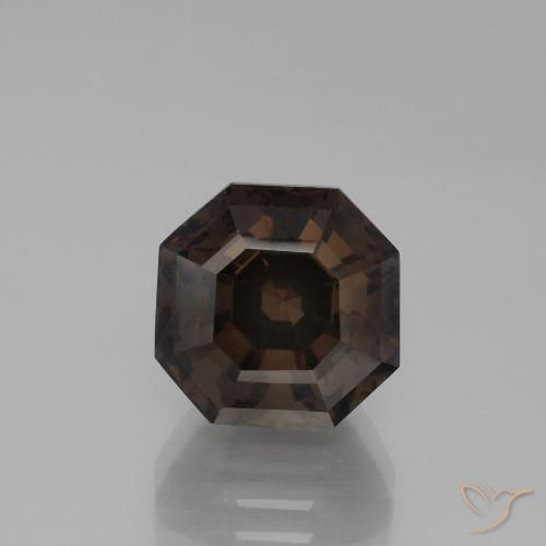 5.90ct Натуральный Шоколадно-коричневый Дымчатый кварц, Изумрудная огранка, Чистота VVS