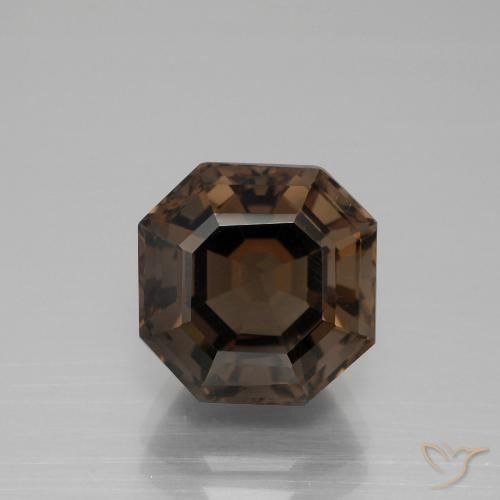 5.40ct Натуральный Темно-коричневый Дымчатый кварц, Изумрудная огранка, VVS-VS
