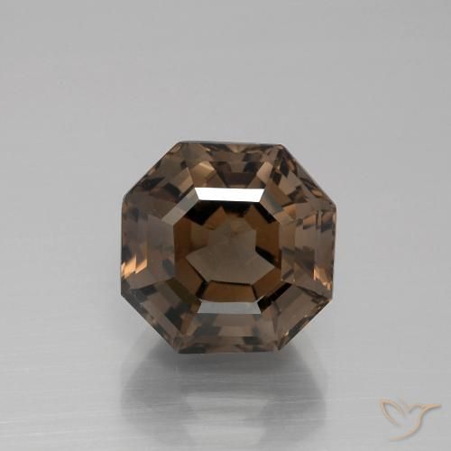 5.58ct Натуральный Коричневый Дымчатый кварц, Изумрудная огранка, VVS-VS