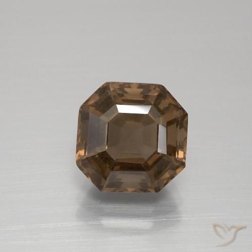 3.71ct Натуральный Коричневый Дымчатый кварц, Изумрудная огранка, Чистота VS