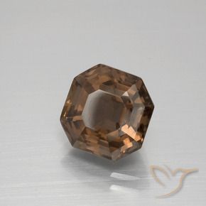 3.71 карата, натуральный Коричневый Дымчатый кварц, Октагон / Изумрудная Огранка, Чистота VS