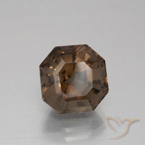 5.11 карата, натуральный Шоколадно-коричневый Дымчатый кварц, Октагон / Изумрудная Огранка, Чистота VS