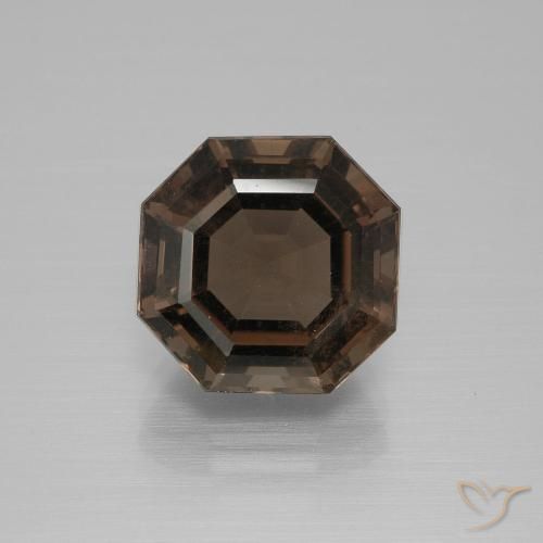 6.56ct Натуральный Темно-синий Дымчатый кварц, Изумрудная огранка, Чистота VS