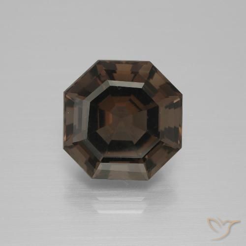 6.32ct Натуральный Темно-синий Дымчатый кварц, Изумрудная огранка, Чистота VS