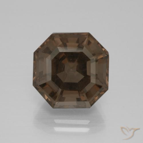 9.69ct Натуральный Умбер Браун Дымчатый кварц, Изумрудная огранка, Чистота VS