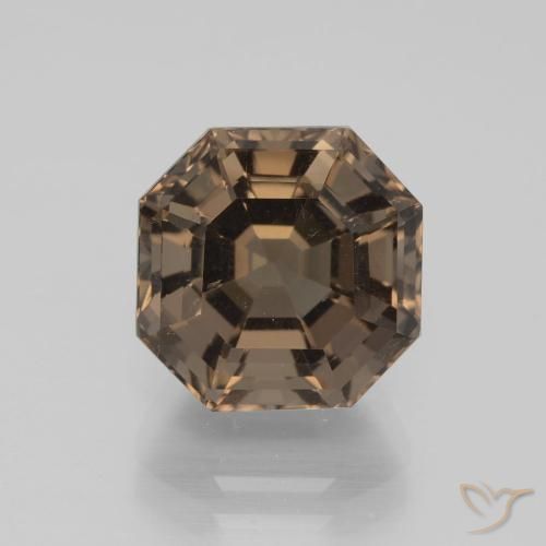 5.58ct Натуральный Гикори Браун Дымчатый кварц, Изумрудная огранка, VVS-VS