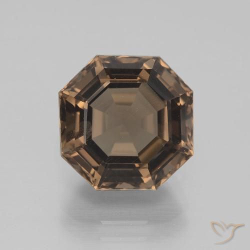 5.24ct Натуральный Гикори Браун Дымчатый кварц, Изумрудная огранка, Чистота VS