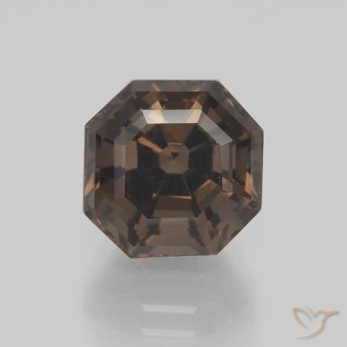 5.77ct Натуральный Гикори Браун Дымчатый кварц, Изумрудная огранка, VVS-VS