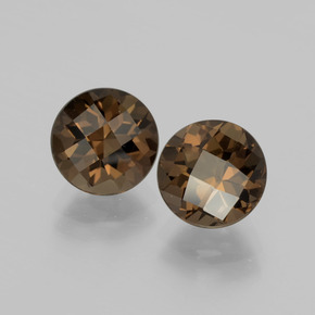 Натуральный Теплый коричневый Дымчатый кварц 3,84 карата Огранка Круг, VVS-VS