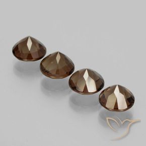 7.51 карата, натуральный Коричневый Дымчатый кварц, Огранка Круг, VVS-VS