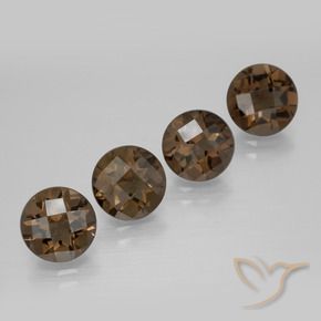 6.96 карата, натуральный Темно-коричневый Дымчатый кварц, Круглый, VVS-VS