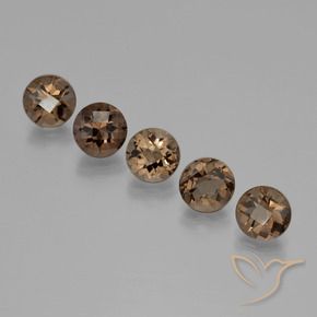 9.34 карата, натуральный Имбирный пряник коричневый Дымчатый кварц, Огранка Круг, VVS-VS