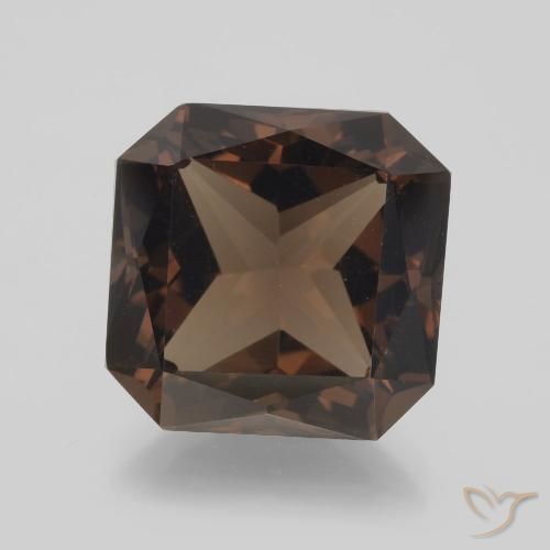 9.03ct Натуральный Темно-коричневая коричневая Дымчатый кварц, Изумрудная огранка, Чистота VVS