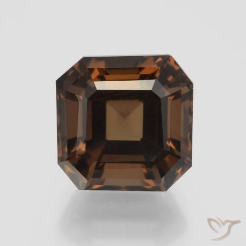 5.60ct Натуральный Коричневый Дымчатый кварц, Изумрудная огранка, VVS-VS