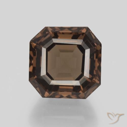 7.45ct Натуральный Гикори Браун Дымчатый кварц, Изумрудная огранка, Чистота VVS