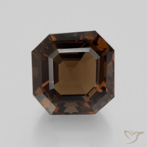 8.54ct Натуральный Коричневый Дымчатый кварц, Изумрудная огранка, Чистота VVS