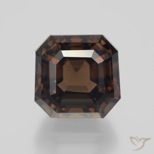 8.85ct Натуральный Гикори Браун Дымчатый кварц, Изумрудная огранка, Чистота VVS