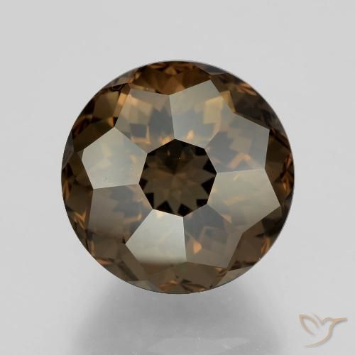 6.76ct Натуральный Умбер Браун Дымчатый кварц, Круглый, VVS-VS