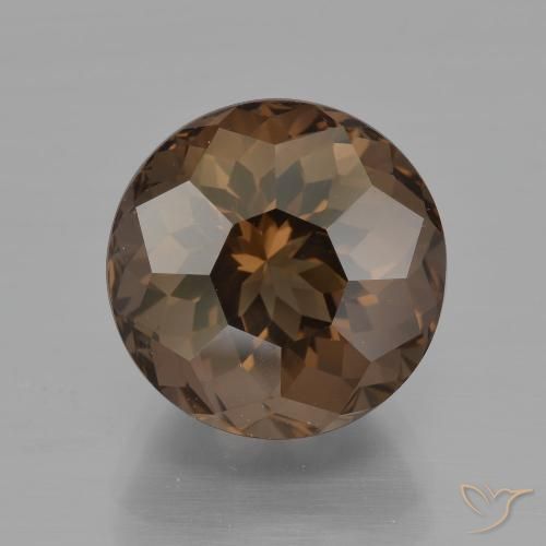6.63ct Натуральный Коричневый Дымчатый кварц, Круглый, Чистота VVS