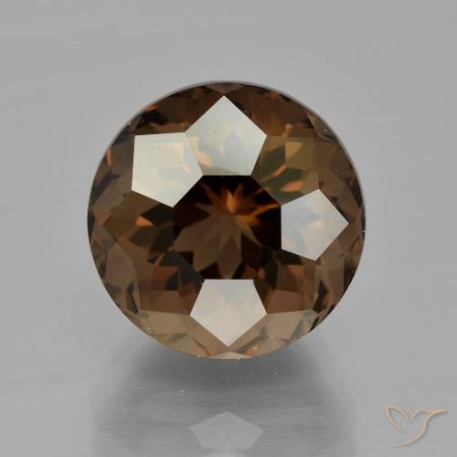 6.02ct Натуральный Коричневый Дымчатый кварц, Круглый, Чистота VVS