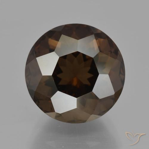 7.27ct Натуральный Умбер Браун Дымчатый кварц, Круглый, VVS-VS