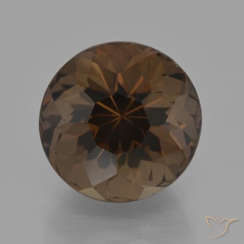 8.77ct Натуральный Темно-коричневый Дымчатый кварц, Круглый, Чистота VVS