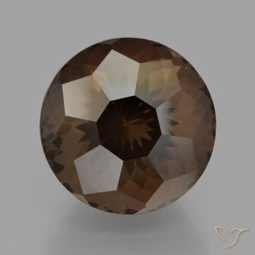 9.50ct Натуральный Темно-коричневый Дымчатый кварц, Круглый, Чистота VVS