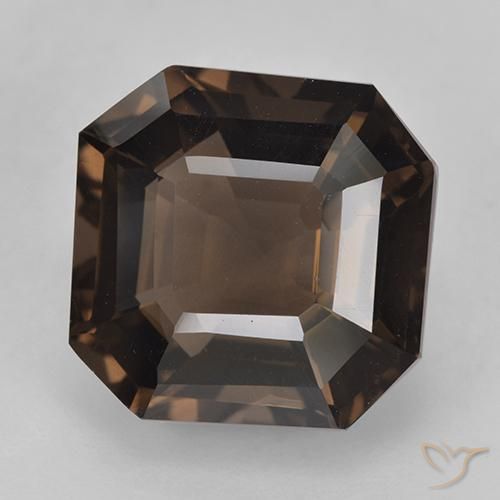 8.33ct Натуральный Гикори Браун Дымчатый кварц, Изумрудная огранка, Чистота VVS