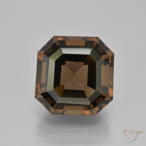 9.54ct Натуральный Коричневый Дымчатый кварц, Изумрудная огранка, Чистота VVS