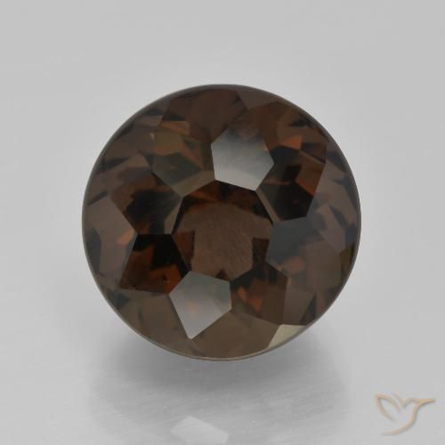 9.24ct Натуральный Темно-коричневый Дымчатый кварц, Круглый, Чистота VVS
