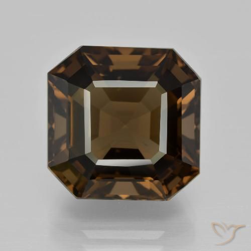 12.10ct Натуральный Гикори Браун Дымчатый кварц, Изумрудная огранка, Чистота VVS