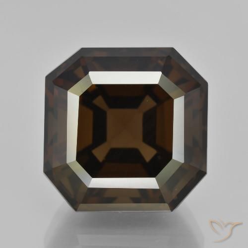 16.10ct Натуральный Умбер Браун Дымчатый кварц, Изумрудная огранка, Чистота VVS