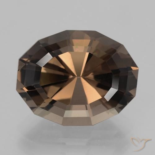 10.50ct Натуральный Шоколадно-коричневый Дымчатый кварц, Овал, Чистота VVS