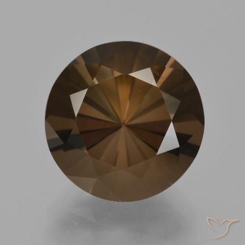 6.97ct Натуральный Темно-коричневый Дымчатый кварц, Круглый, Чистота VVS