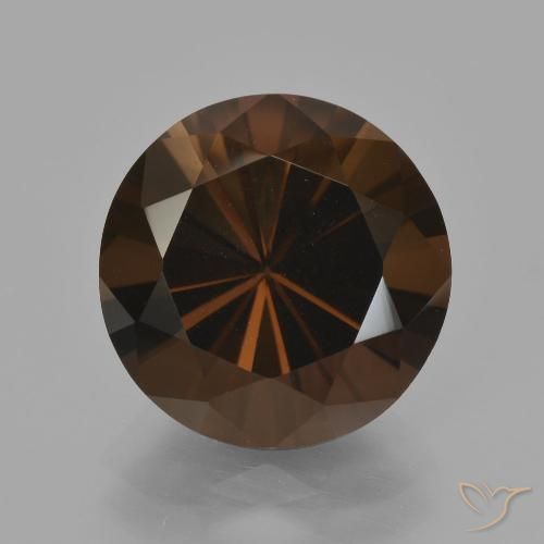 6.07ct Натуральный Гикори Браун Дымчатый кварц, Круглый, Чистота VVS