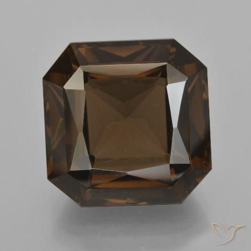 12.70ct Натуральный Красновато-коричневый Дымчатый кварц, Изумрудная огранка, Чистота VVS